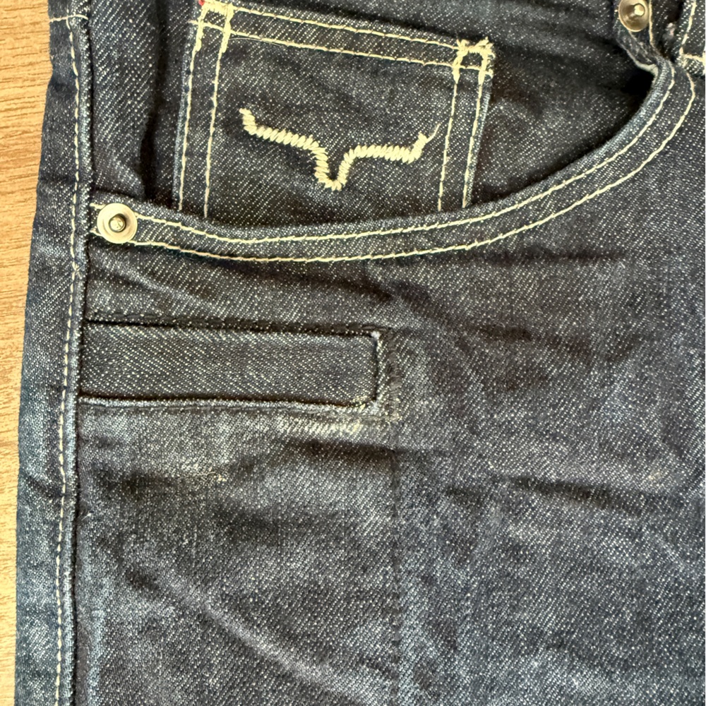 Kimes Ranch 33x34 Dark Blue Denim Jeans with Red Stitching - Picture 2 of 7